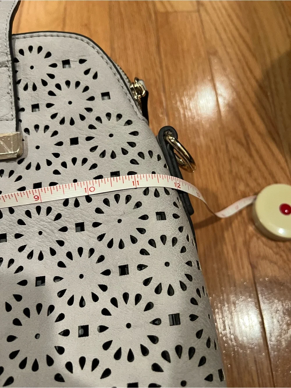 Stylish Perforated Light Gray Women's Tote Bag